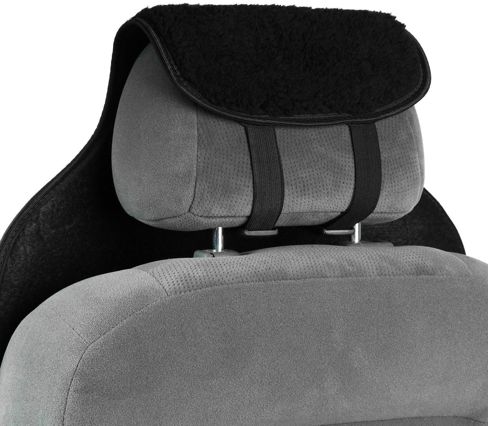 Накидка на сиденье, натуральная шерсть, 145х55 см, черная