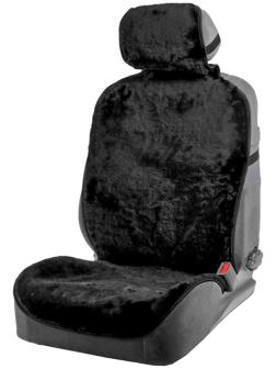 Накидка на сиденье, натуральная шерсть, 145х55 см, черная