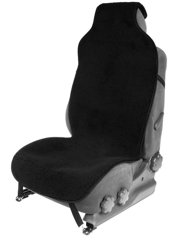 Накидка на сиденье, натуральная шерсть, 145х55 см, черная