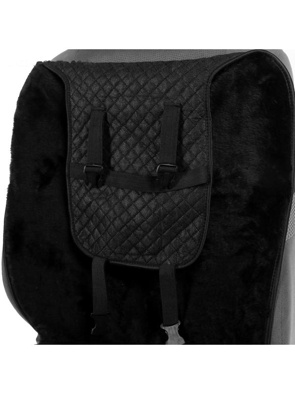 Накидка на сиденье, натуральная шерсть, 145х55 см, черная