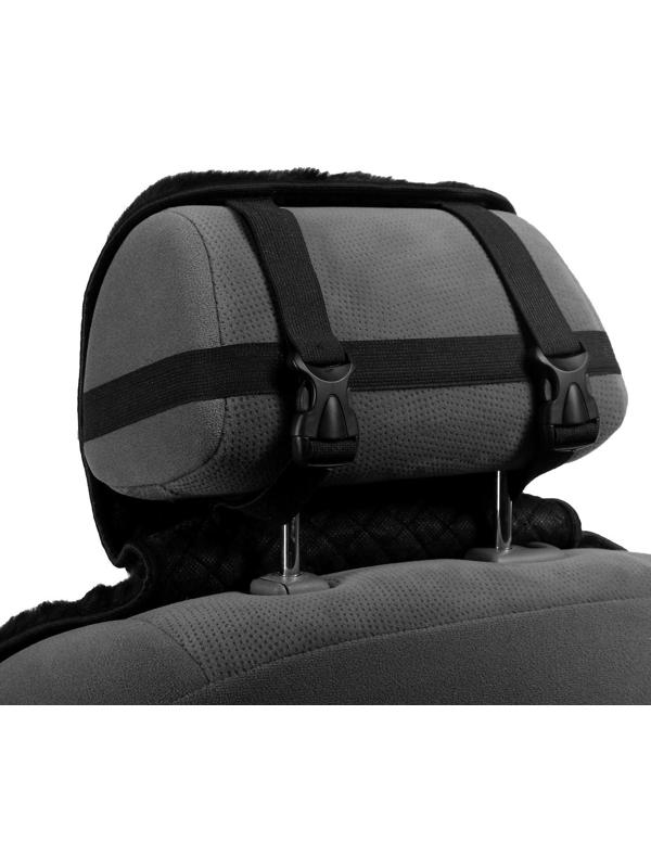 Накидка на сиденье, натуральная шерсть, 145х55 см, черная