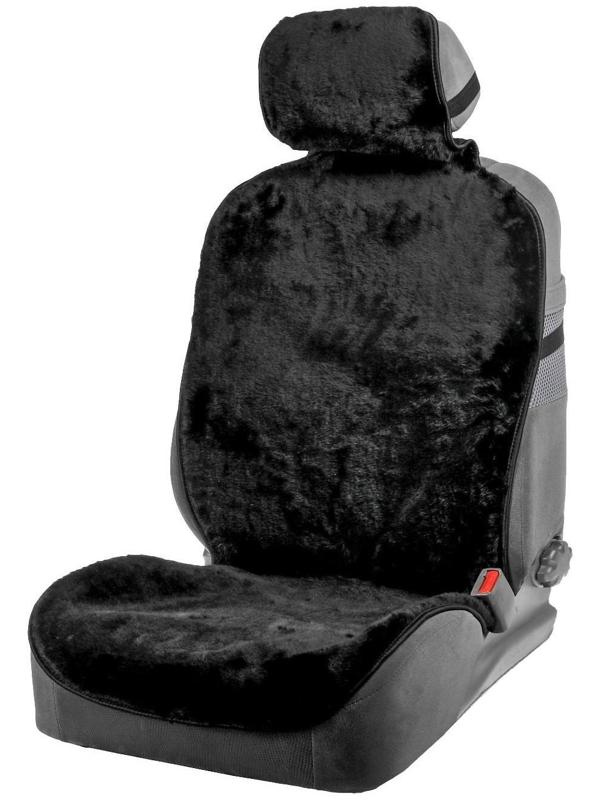 Накидка на сиденье, натуральная шерсть, 145х55 см, черная