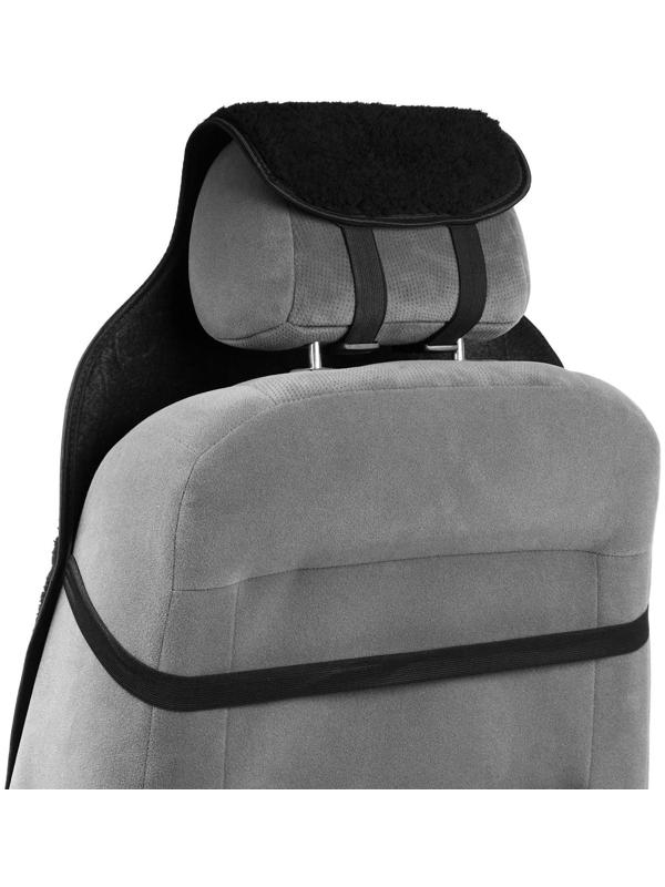 Накидка на сиденье, натуральная шерсть, 145х55 см, черная