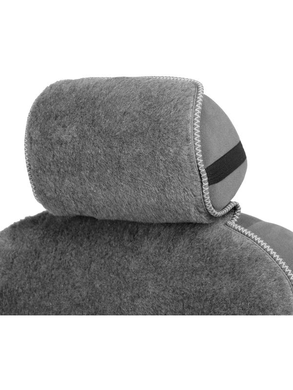 Накидка на сиденье, натуральная шерсть, 145х55 см, серая