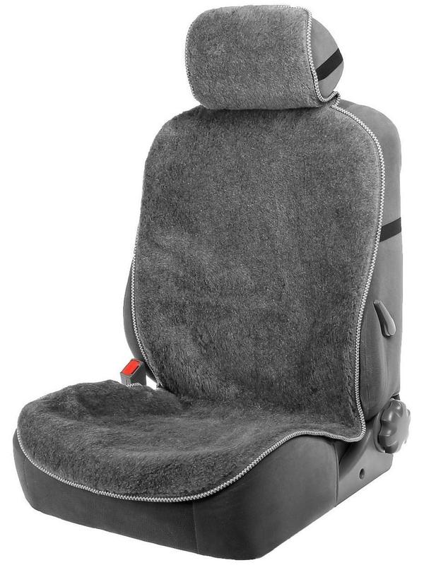 Накидка на сиденье, натуральная шерсть, 145х55 см, серая