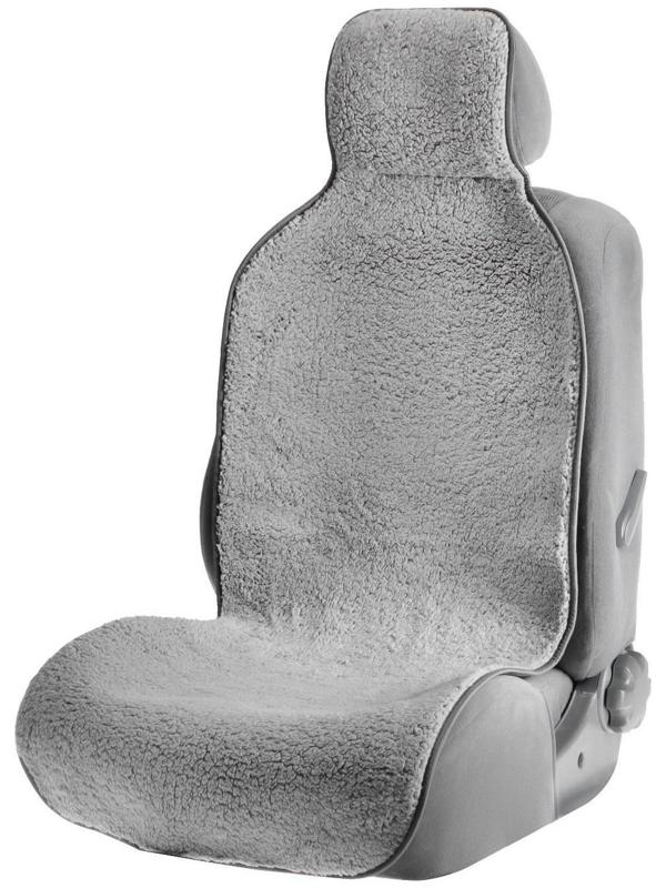 Накидка на сиденье, натуральная шерсть, 145х55 см, серая