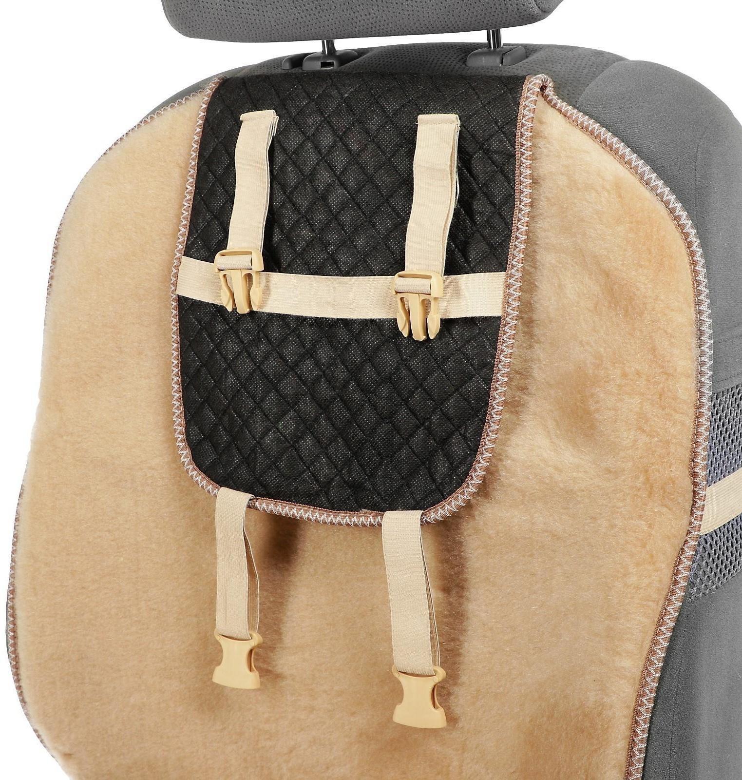 Накидка на сиденье, натуральная шерсть,145х55 см, бежевая