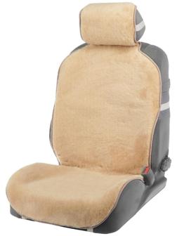 Накидка на сиденье, натуральная шерсть,145х55 см, бежевая