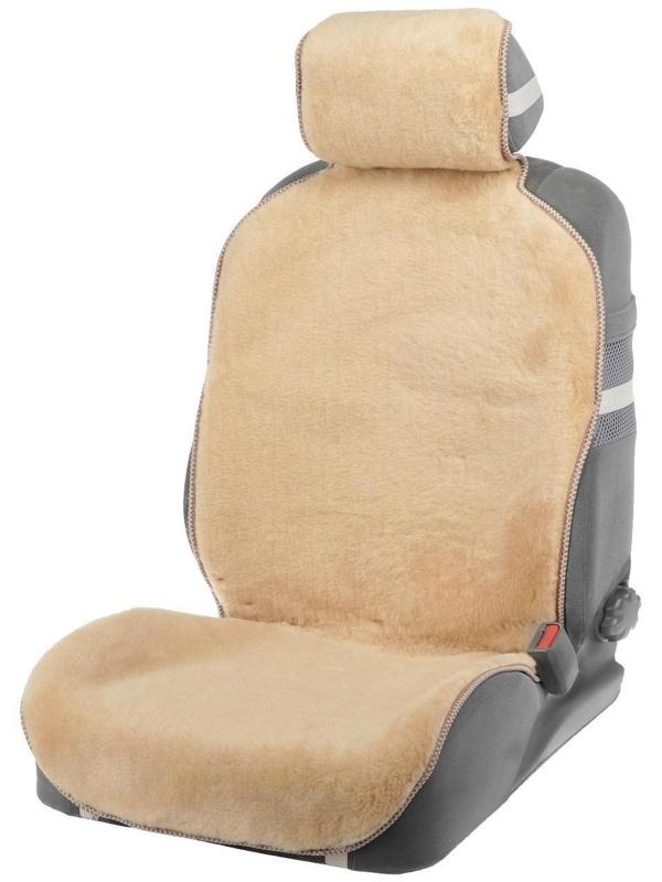 Накидка на сиденье, натуральная шерсть,145х55 см, бежевая