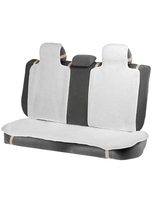 Накидки на заднее сиденье, нат. шерсть, 135х55 и 75х55 см, белый, набор 3 шт
