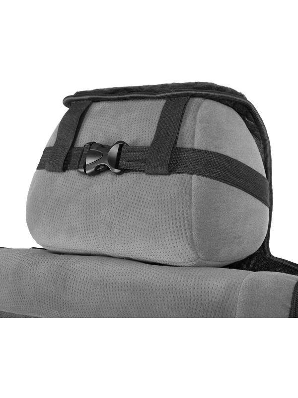 Накидки на заднее сиденье, нат. шерсть, 135х55 и 75х55 см, черный, набор 3 шт