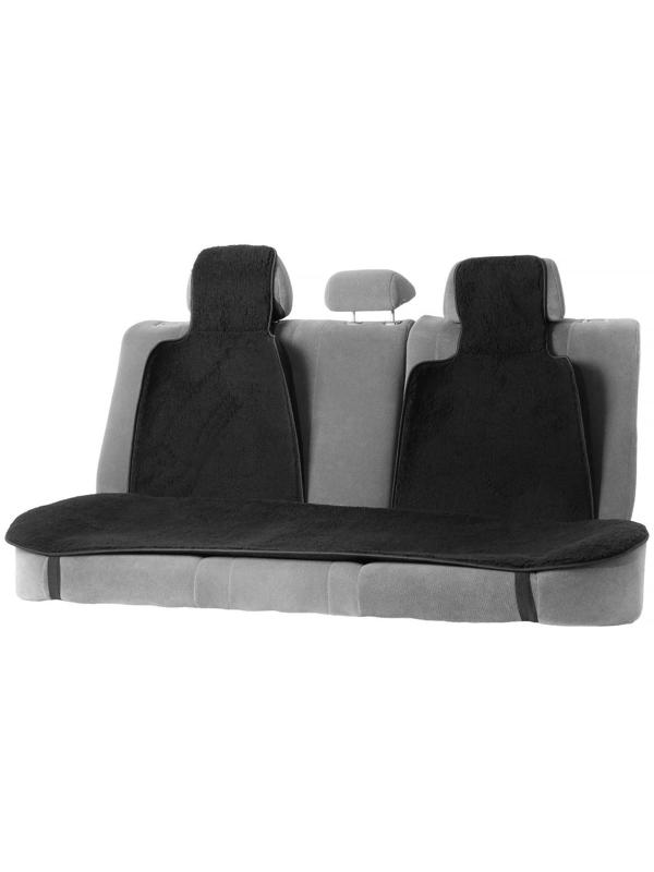 Накидки на заднее сиденье, нат. шерсть, 135х55 и 75х55 см, черный, набор 3 шт