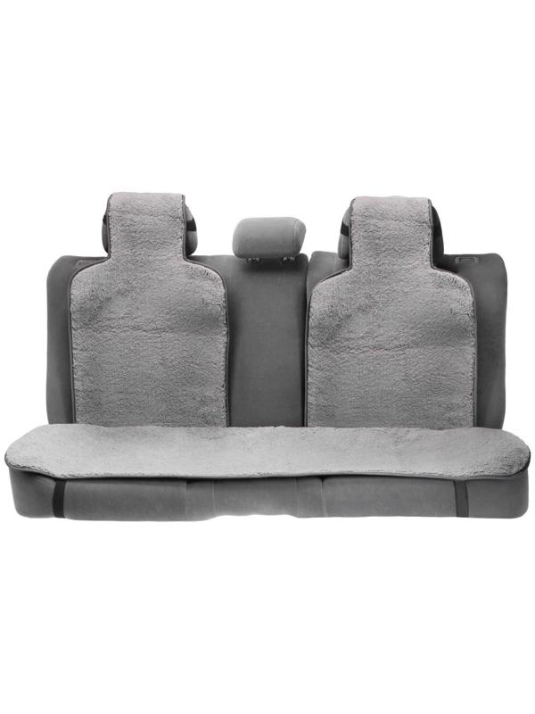 Накидки на заднее сиденье, нат. шерсть, 135 х 55 и 75 х 55 см, серый, набор 3 шт
