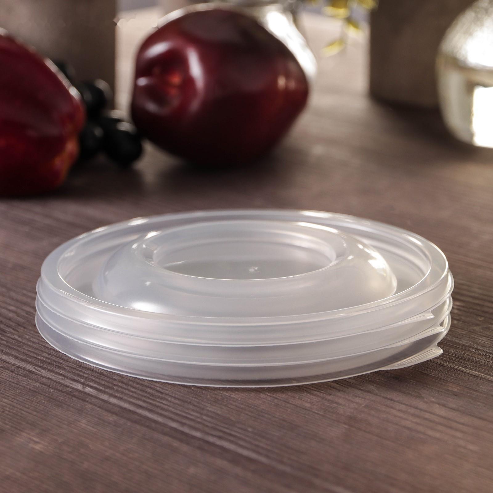 Крышка к контейнеру «Плошка», прозрачная, 540 шт/уп.