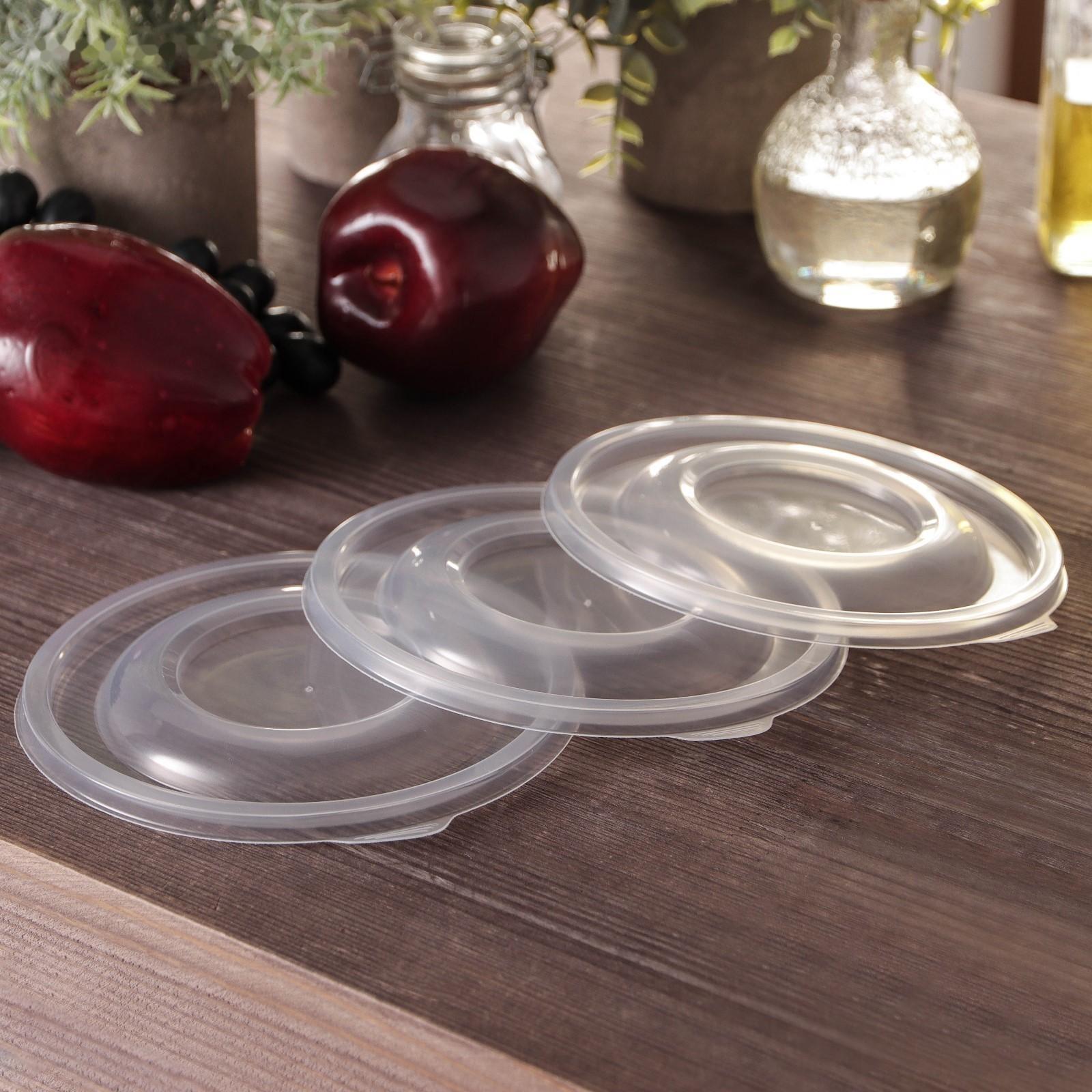 Крышка к контейнеру «Плошка», прозрачная, 540 шт/уп.