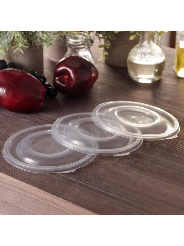 Крышка к контейнеру «Плошка», прозрачная, 540 шт/уп.