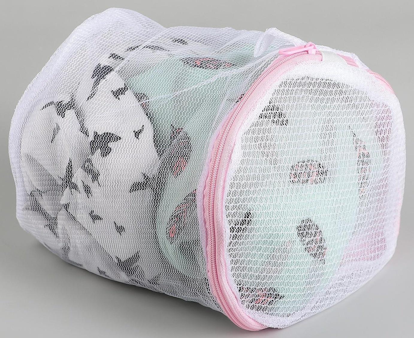 Мешок для стирки белья без диска, 15×19 см, мелкая сетка, цвет белый