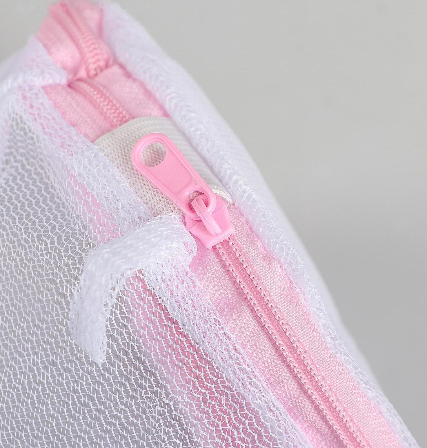 Мешок для стирки белья без диска, 15×19 см, мелкая сетка, цвет белый