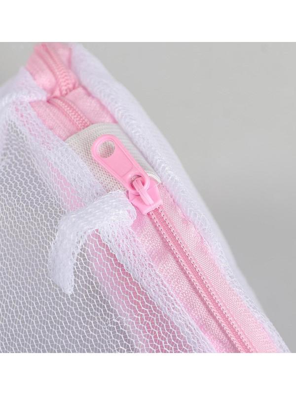 Мешок для стирки белья без диска, 15×19 см, мелкая сетка, цвет белый