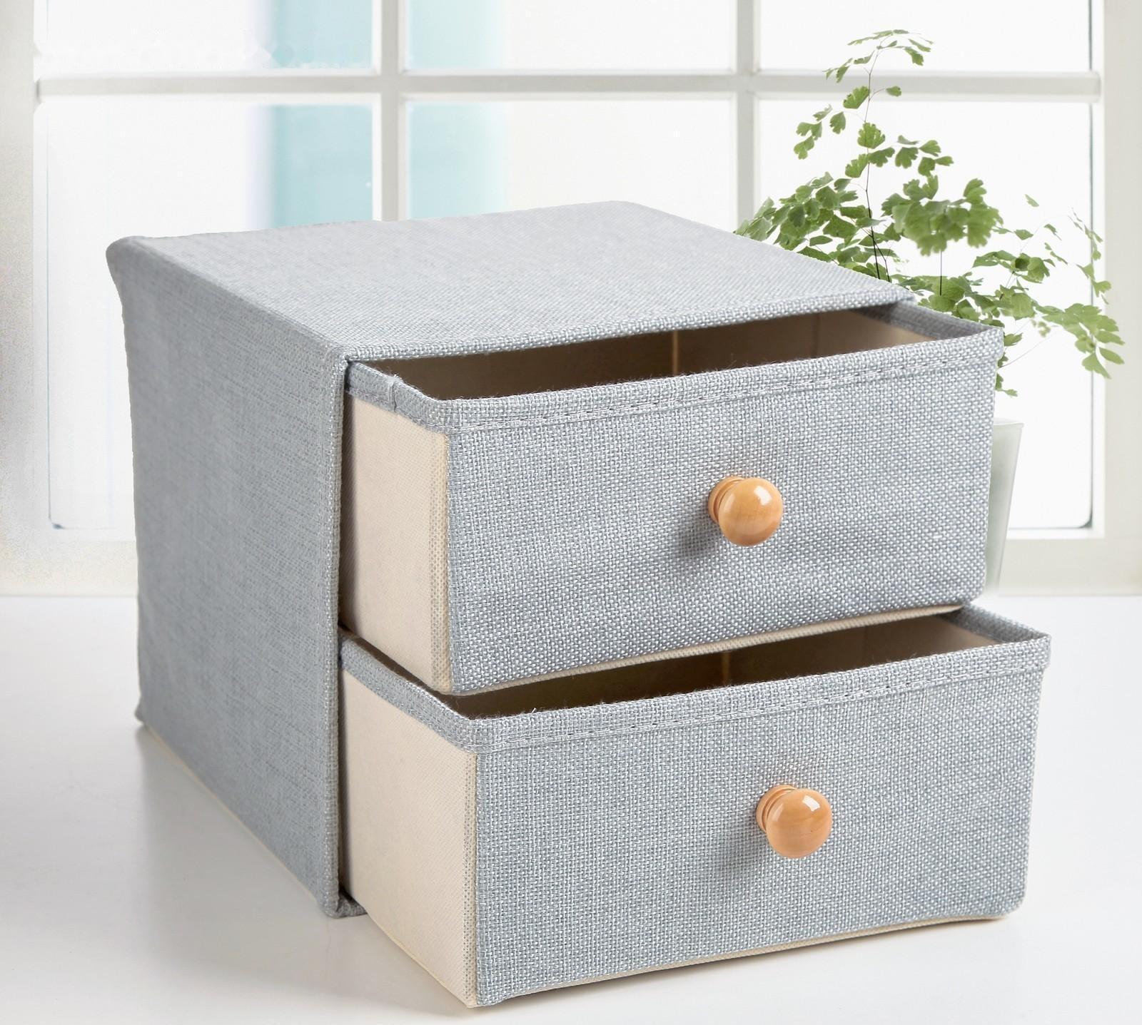 Короб «Франческа», 2 выдвижных ящика, 22×22×20,5 см, цвет голубой