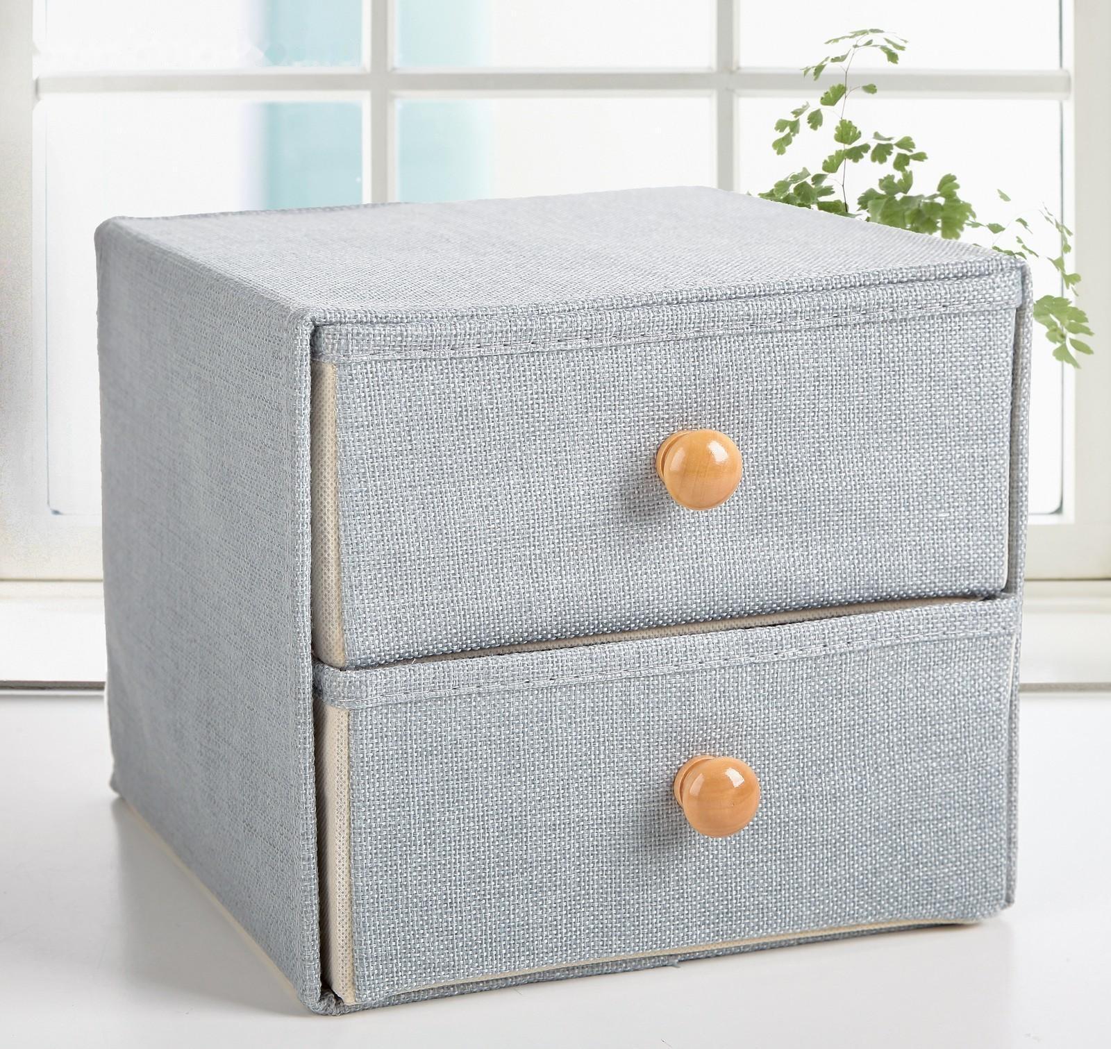 Короб «Франческа», 2 выдвижных ящика, 22×22×20,5 см, цвет голубой