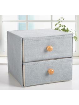 Короб «Франческа», 2 выдвижных ящика, 22×22×20,5 см, цвет голубой