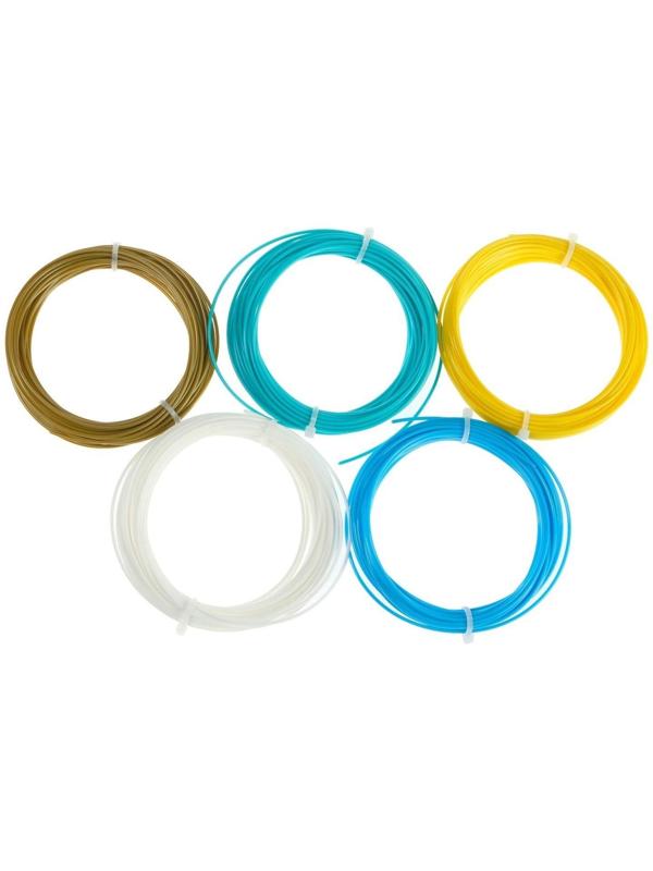 Пластик LuazON PLA-5, для 3Д ручки, 5 цветов по 10 метров