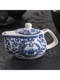 Чайник керамический заварочный «Восточная мудрость», 200 мл, 14×9,5×8 см, цвет синий