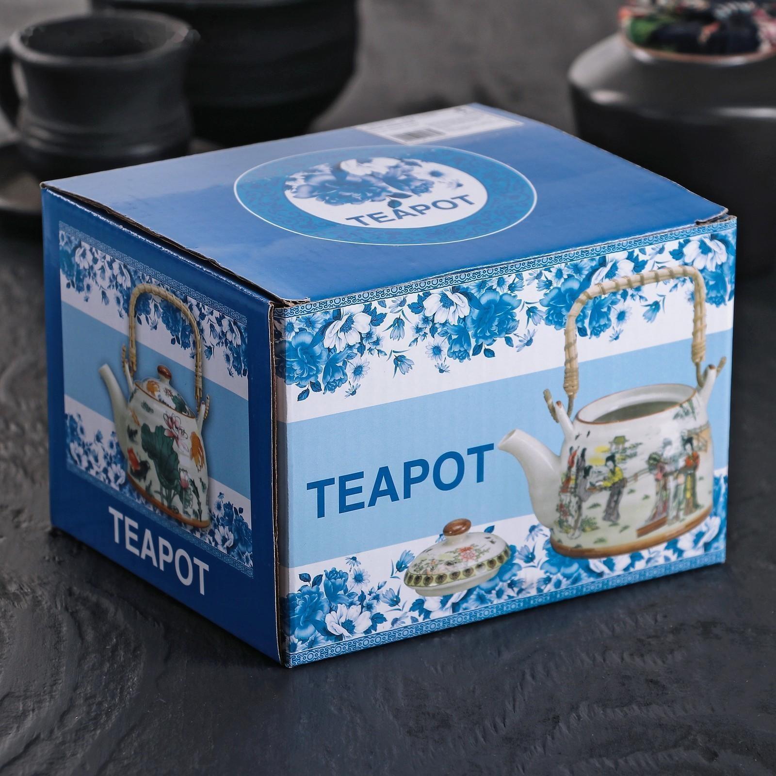 Чайник керамический заварочный «Девушка», 600 мл, с металлическим ситом