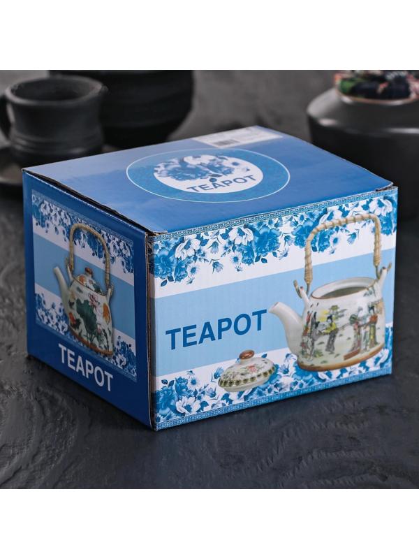 Чайник керамический заварочный «Девушка», 600 мл, с металлическим ситом