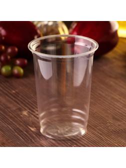 Стакан одноразовый ПЭТ, 400 мл, d=9,5 см, цвет прозрачный