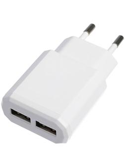 Сетевое зарядное устройство LuazON LN-120AC, 2 USB, 2.1/1 A, белое