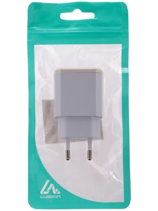 Сетевое зарядное устройство LuazON LN-120AC, 2 USB, 2.1/1 A, белое