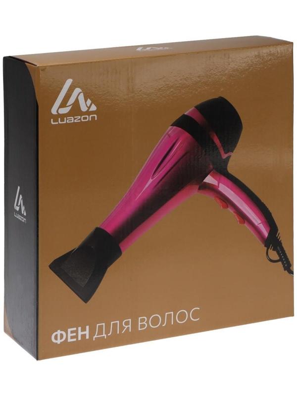 Фен Luazon LGE-004, 3800 Вт, 2 скорости, 3 температурных режима, красно-черный