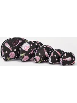 Набор косметичек 5 в 1 на молниях, цвет чёрный