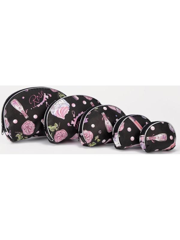 Набор косметичек 5 в 1 на молниях, цвет чёрный