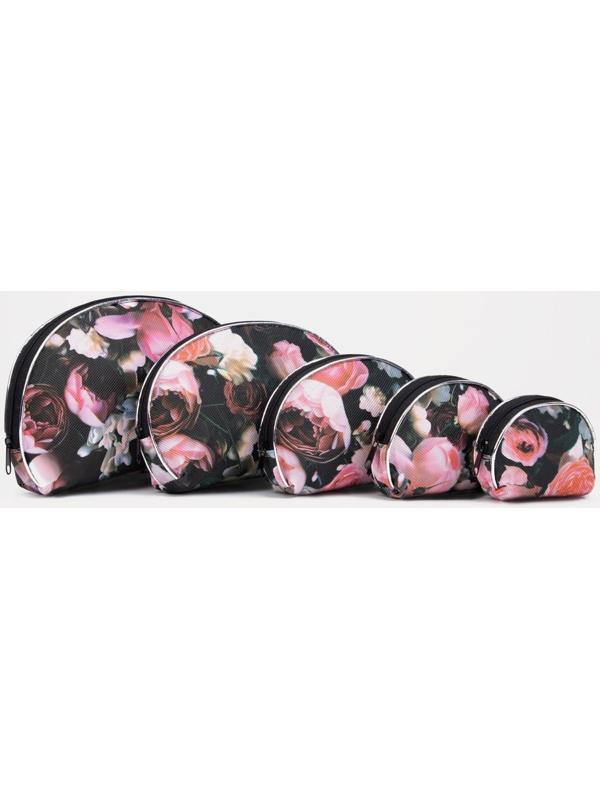 Набор косметичек 5 в 1 на молниях, цвет чёрный