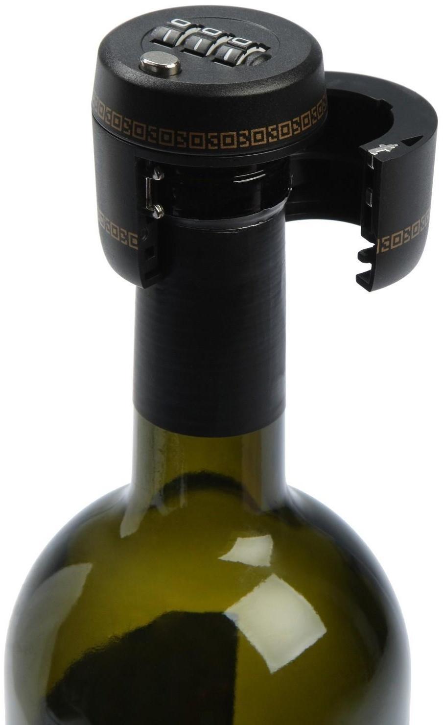 Замок сувенирный кодовый для бутылки, черный