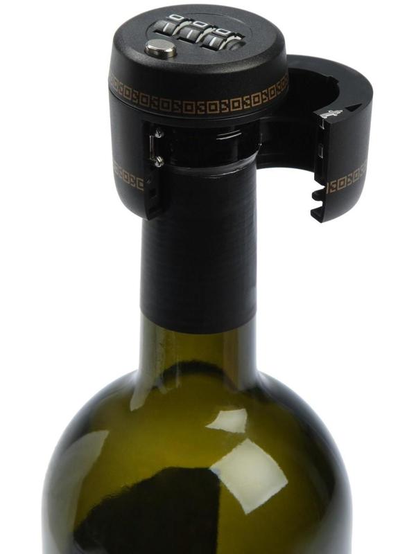 Замок сувенирный кодовый для бутылки, черный