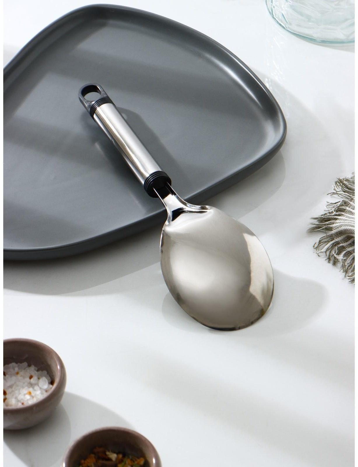 Ложка гарнирная из нержавеющей стали Доляна «Помощник», h=26 см, цвет серебряный