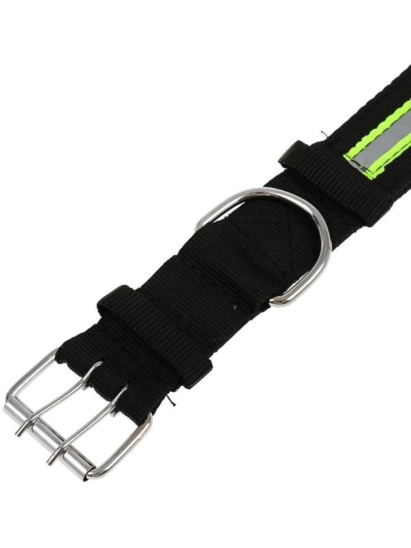 Ошейник четырехслойный светоотражающий, 71 х 5 см, ОШ 55-65 см, полиэстер, чёрный