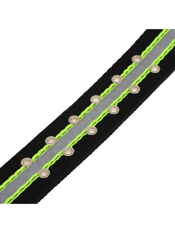 Ошейник четырехслойный светоотражающий, 71 х 5 см, ОШ 55-65 см, полиэстер, чёрный