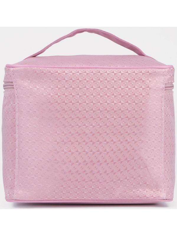 Косметичка на молнии, с зеркалом, цвет розовый
