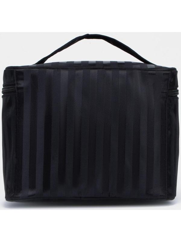 Косметичка на молнии, с зеркалом, цвет чёрный