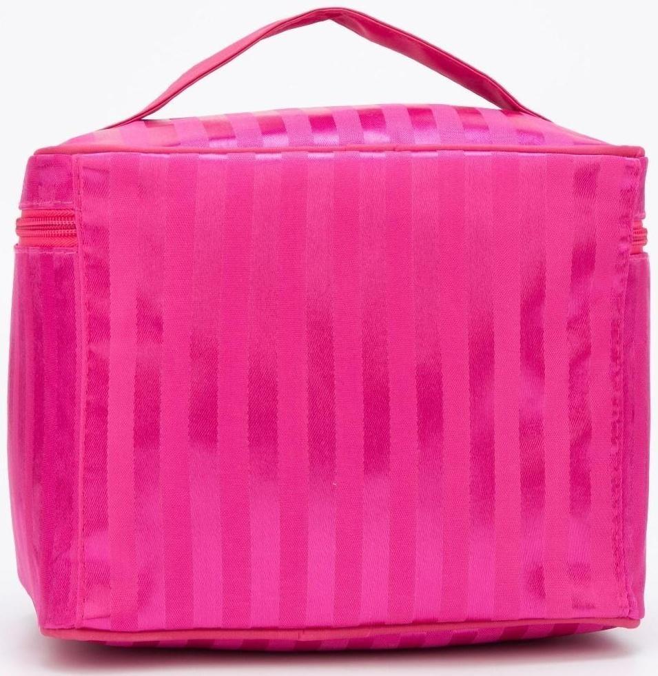 Косметичка на молнии, с зеркалом, цвет розовый