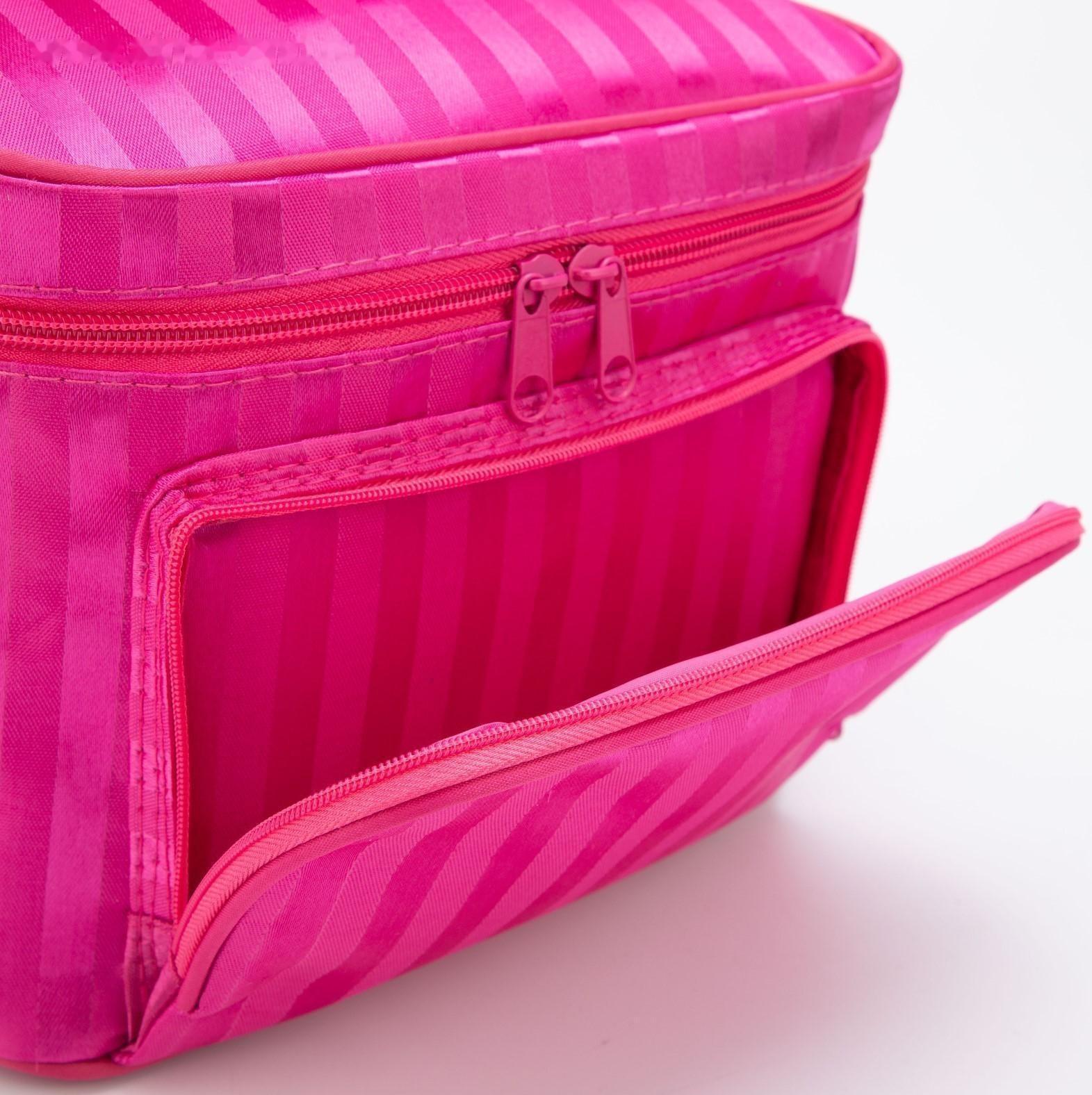 Косметичка на молнии, с зеркалом, цвет розовый