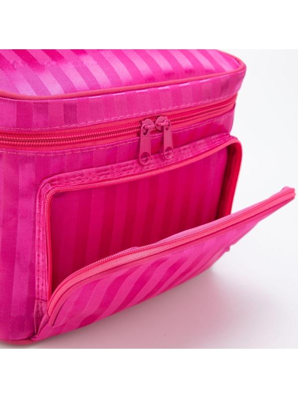 Косметичка на молнии, с зеркалом, цвет розовый