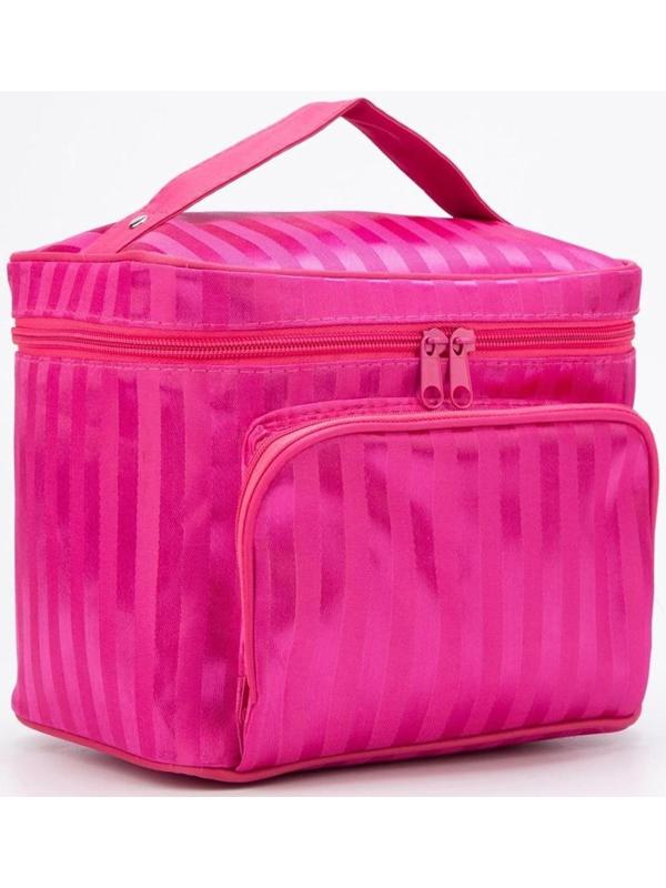 Косметичка на молнии, с зеркалом, цвет розовый