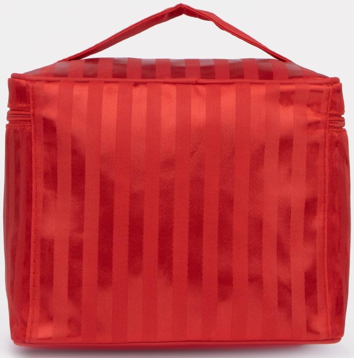 Косметичка на молнии, с зеркалом, цвет красный