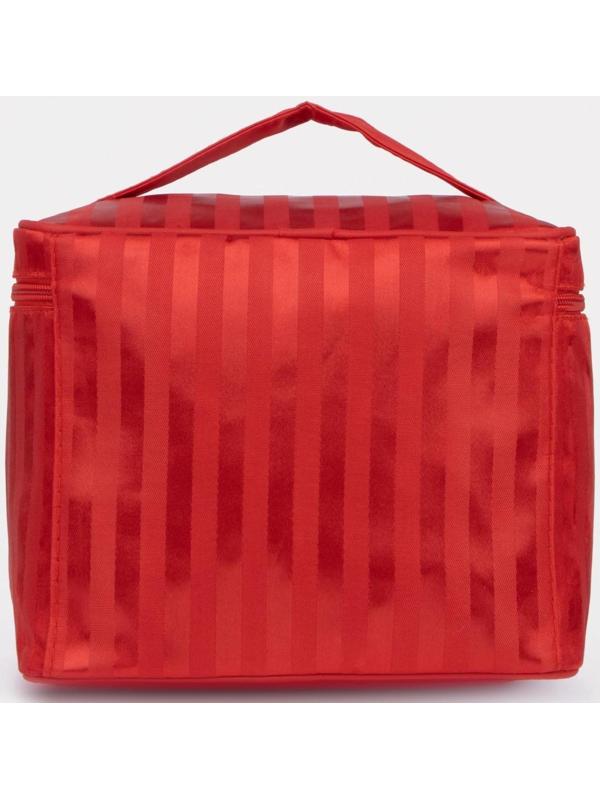 Косметичка на молнии, с зеркалом, цвет красный